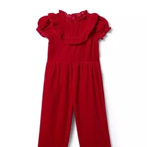 Janie and Jack Red Ruffle Kids Romper